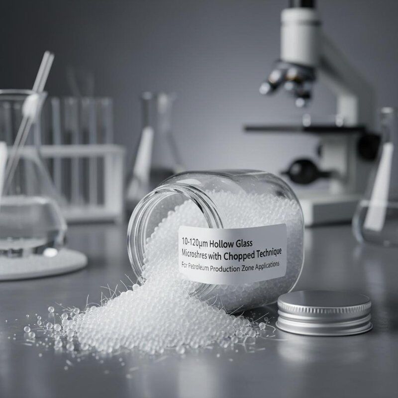 Mikrosfery szklane puste 10-120 µm z techniką cięcia do zastosowań w strefach produkcji ropy naftowej