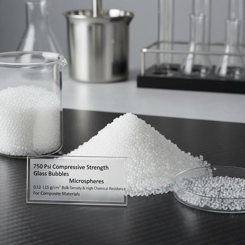 Mikrosfery szklane o wytrzymałości na ściskanie 750 Psi, gęstości nasypowej 0,12-0,15 i wysokiej odporności chemicznej do materiałów kompozytowych