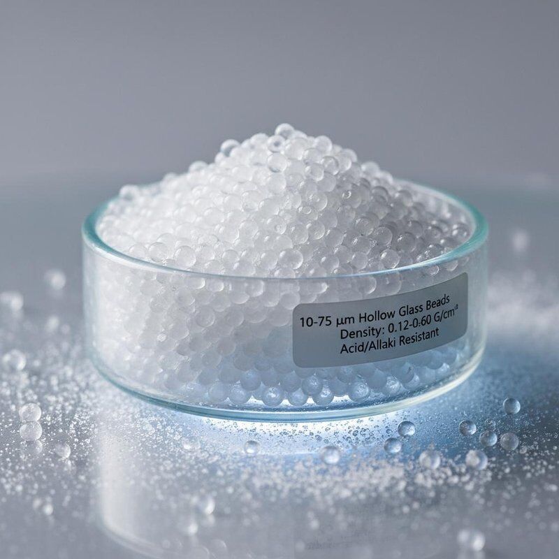 10-75 µm Średnica Pustych Kulek Szklanych o Gęstości 0,12-0,60 g/cm³ i Dobrej Odporności na Kwasy i Alkalia