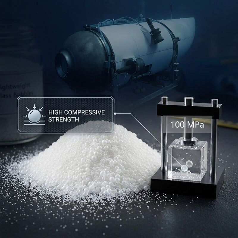 Hollow Glass Bubbles with Bulk Density 0.15 to 0.60 G/cm³, Moisture Content < 0.5%, and High Chemical Resistance